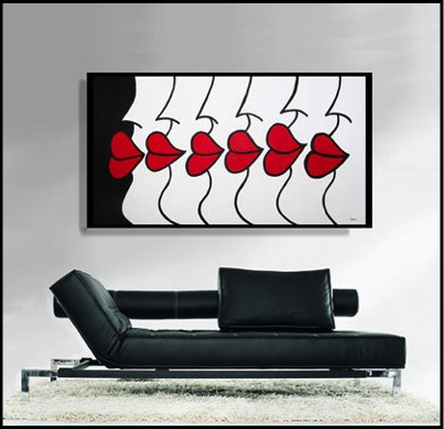 Zarum-Art-Painting-6 Lips- Lip-series-sofa